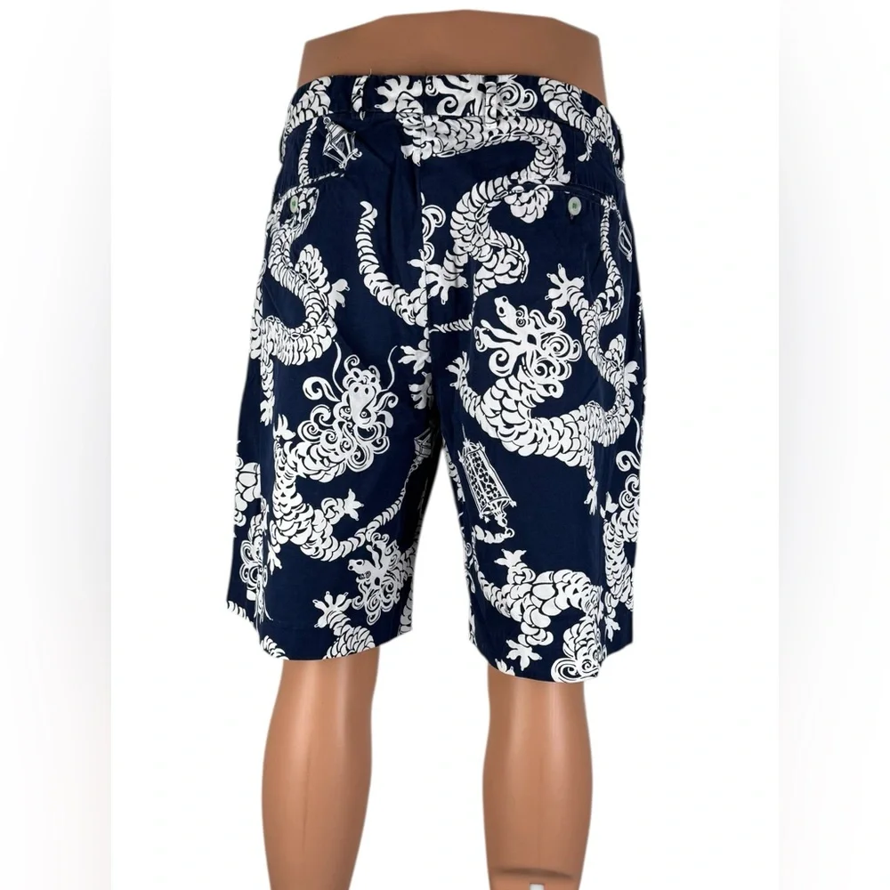 Lilly Pulitzer Mens 34 Everglades Shorts Via Palm Beach Blue White Casual Cotton - Picture 4 of 9